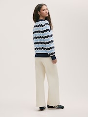 Finery Blue Antonia Striped Crew Neck Jumper - Image 3 of 4