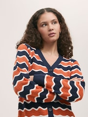 Finery Orange Kate Striped Long Sleeve Cardigan - Image 4 of 4