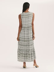 Finery Green Larissa Printed Tie Front Midi Dress - Image 4 of 4
