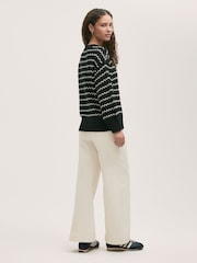Finery Black Sansa Striped Crew Neck Jumper - Image 3 of 4