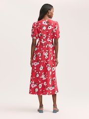 Finery Orange Robyn Floral Print Button Through Midi  Dress - Image 4 of 4