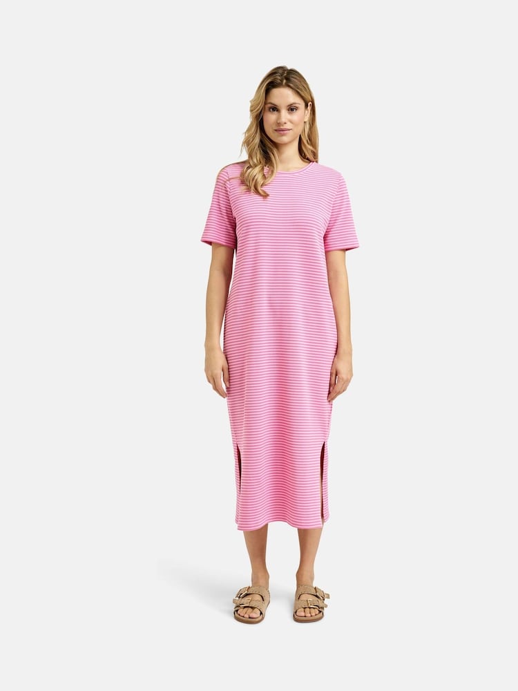 Smith & Soul Pink Striped Jersey 100% Cotton Dress - Image 2 of 5