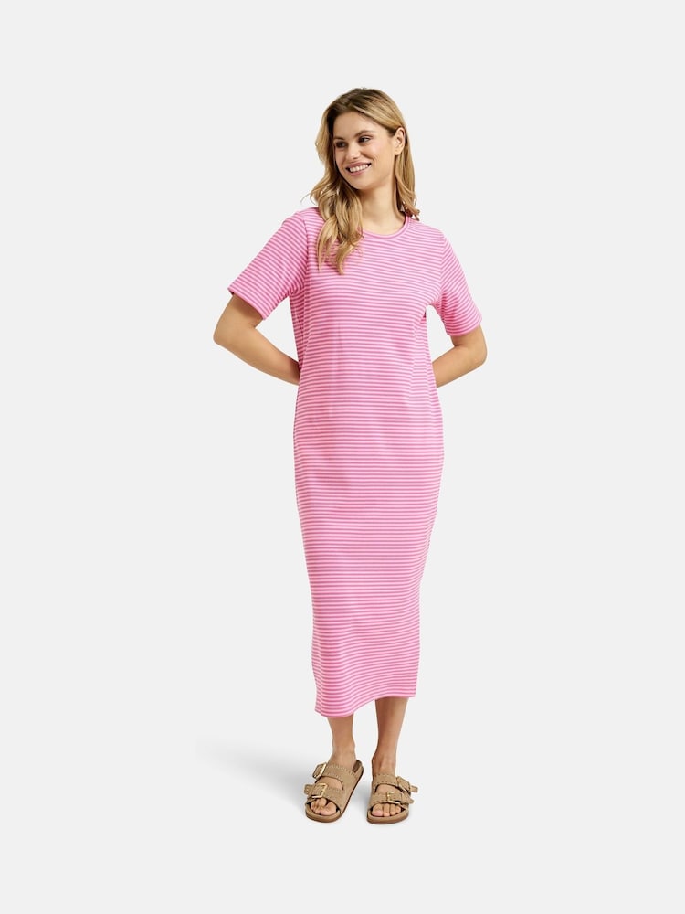 Smith & Soul Pink Striped Jersey 100% Cotton Dress - Image 4 of 5