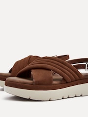 Linzi Brown Padded Shae Padded Crossover Flatform Sandals - Image 4 of 5