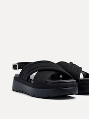Linzi Black Padded Shae Padded Crossover Flatform Sandals - Image 4 of 5