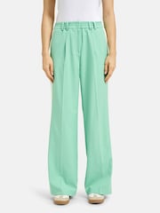 Smith & Soul Mint Green Wide Leg Woven Trousers With Contrast Side Panel - Image 1 of 5