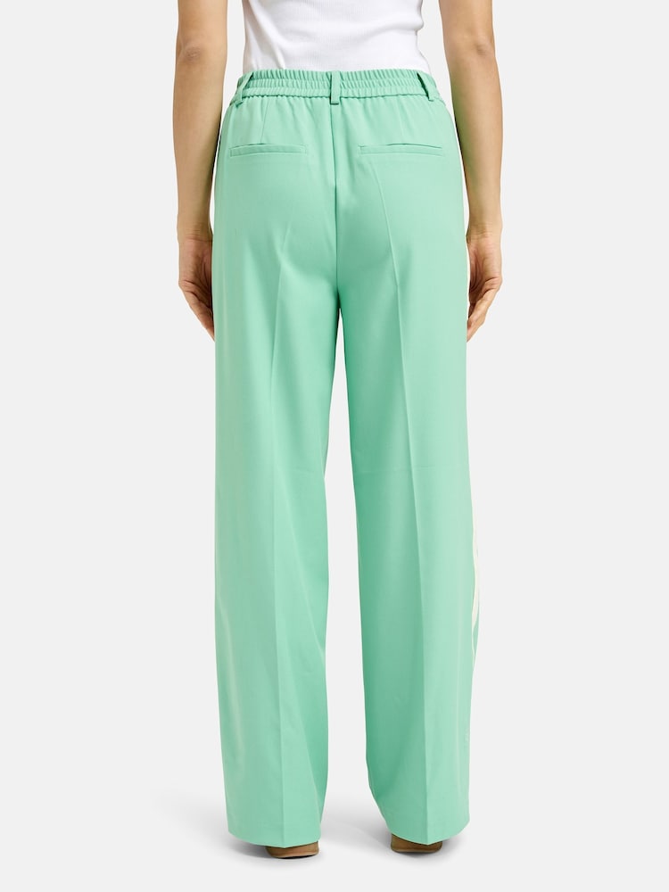 Smith & Soul Mint Green Wide Leg Woven Trousers With Contrast Side Panel - Image 2 of 5