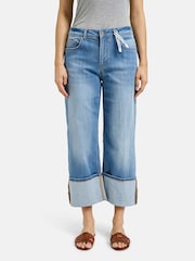 Smith & Soul Blue Straight Leg Jeans With Cuffs - Image 1 of 4