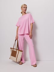 Smith & Soul Pink Oversized Washed 100% Cotton T-Shirt - Image 1 of 5