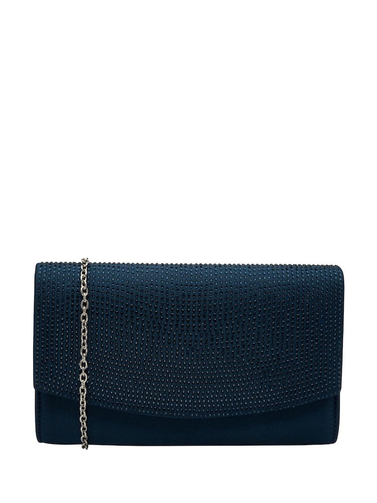 Ravel Blue Clutch Bag with Chain - Image 1 of 4