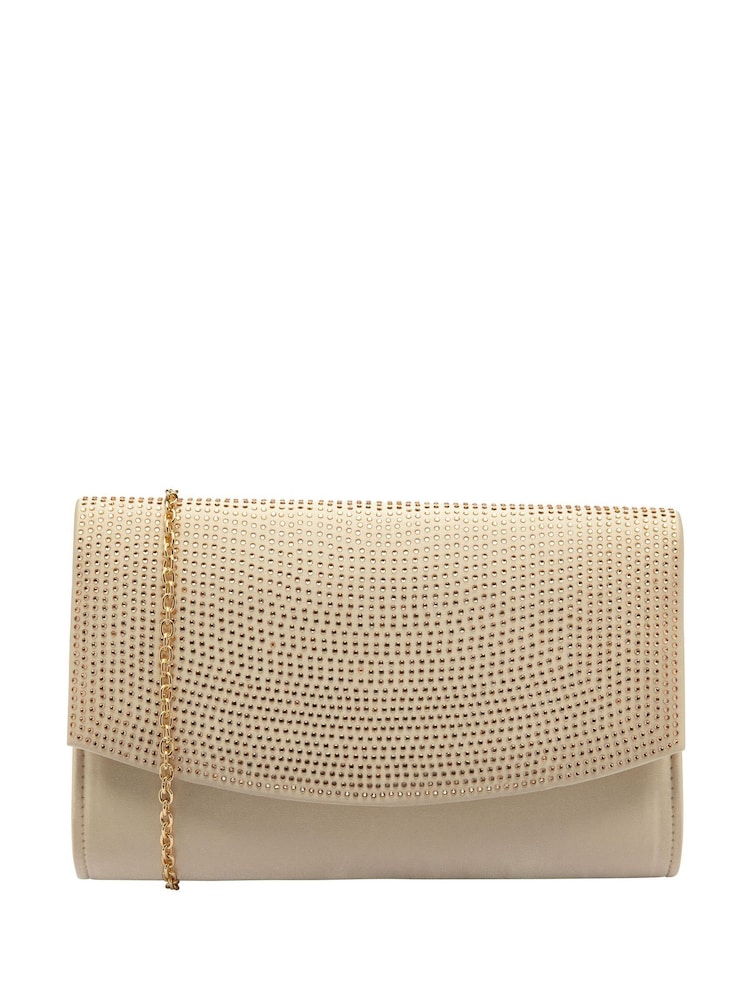 Ravel Gold Clutch Bag with Chain - Image 1 of 4