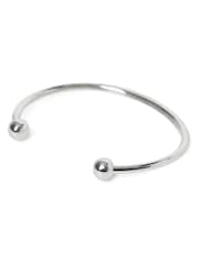 DCK Mens Silver Tone Stainless Steel Ball Cuff Bracelet - صورة 2 من 2