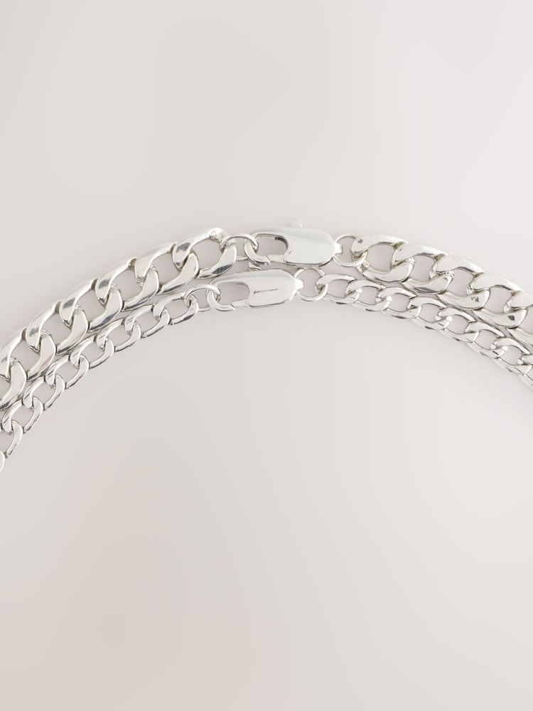 DCK Mens Silver Tone Chain Necklace Pack - Image 2 of 3