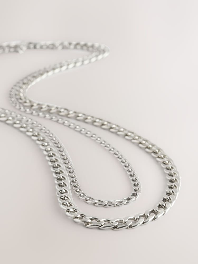 DCK Mens Silver Tone Chain Necklace Pack - Image 3 of 3