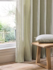 Blue/Green Blue Green Stripe Eyelet Curtains - Image 3 of 5