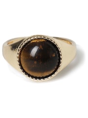 DCK Mens Gold Tone Semi Precious Stone Set Ring - Image 1 of 2