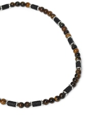 DCK Mens Tigers Eye And Lava Bead Brown Necklace - Image 2 of 2
