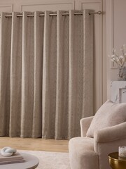 Natural Zebra Chenille Eyelet Lined Curtains - Image 2 of 5