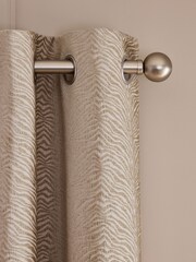 Natural Zebra Chenille Eyelet Lined Curtains - Image 4 of 5