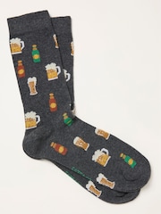 FatFace Charcoal Grey Beer Socks - Image 1 of 2