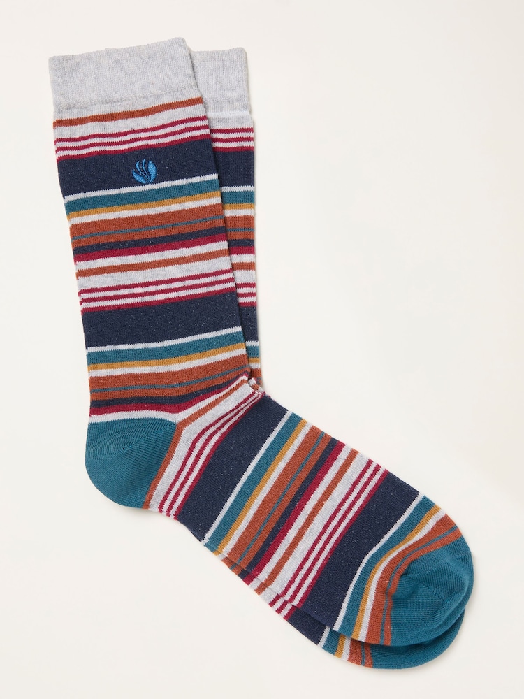 FatFace Grey Striped Socks - Image 1 of 2 FatFace Grey Striped Socks - Image 1 of 2