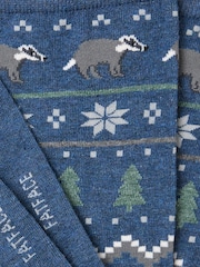 FatFace Navy Fairisle Badger Socks - Image 2 of 2