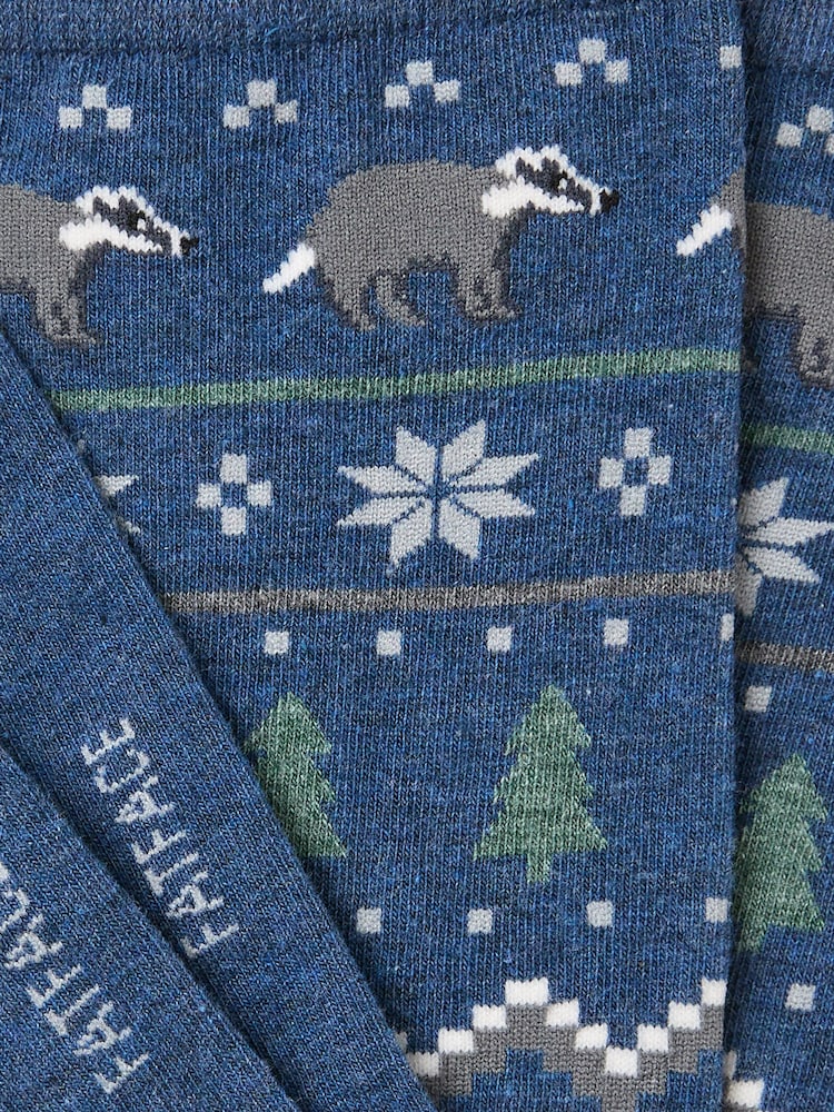 FatFace Navy Fairisle Badger Socks - Image 2 of 2