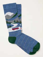 FatFace Blue Camper Scene Socks - Image 1 of 2