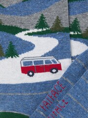 FatFace Blue Camper Scene Socks - Image 2 of 2