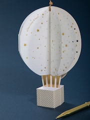 Hallmark White Gold Premium 3D Hot Air Balloon Card - Paper Fables - Image 1 of 6