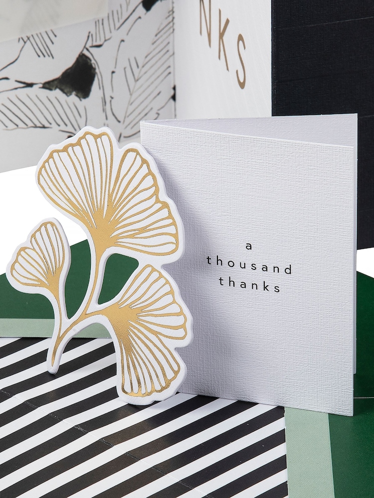 Hallmark Black White Gold Premium Thank You Card - Memento Luxe - Image 2 of 5