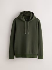 Khakigrün - Strukturiertes Kapuzensweatshirt / Kapuzenjacke - Bild 1 von 3