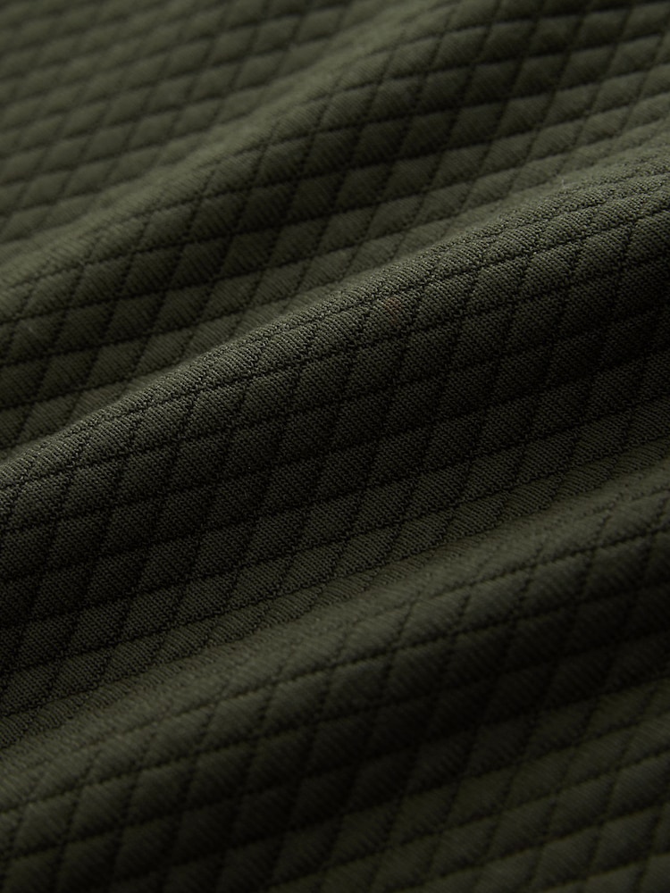 Khakigrün - Strukturiertes Kapuzensweatshirt / Kapuzenjacke - Bild 2 von 3