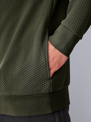 Khaki Green Textured Overhead Hoodie - Image 7 of 10