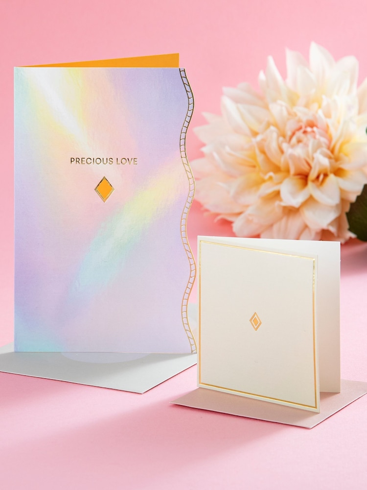 Hallmark Pink White Premium 'Precious Love' Card - Vivid Aura - Image 1 of 5