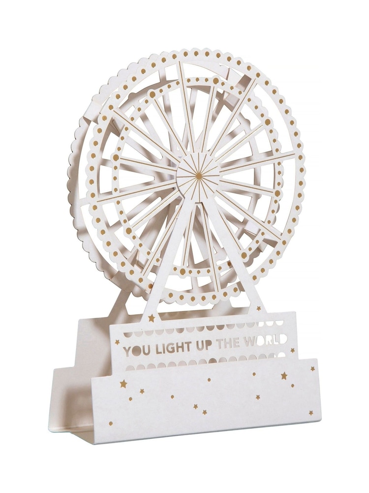 Hallmark White Gold Premium 3D Ferris Wheel Card - Paper Fables - Image 2 of 6