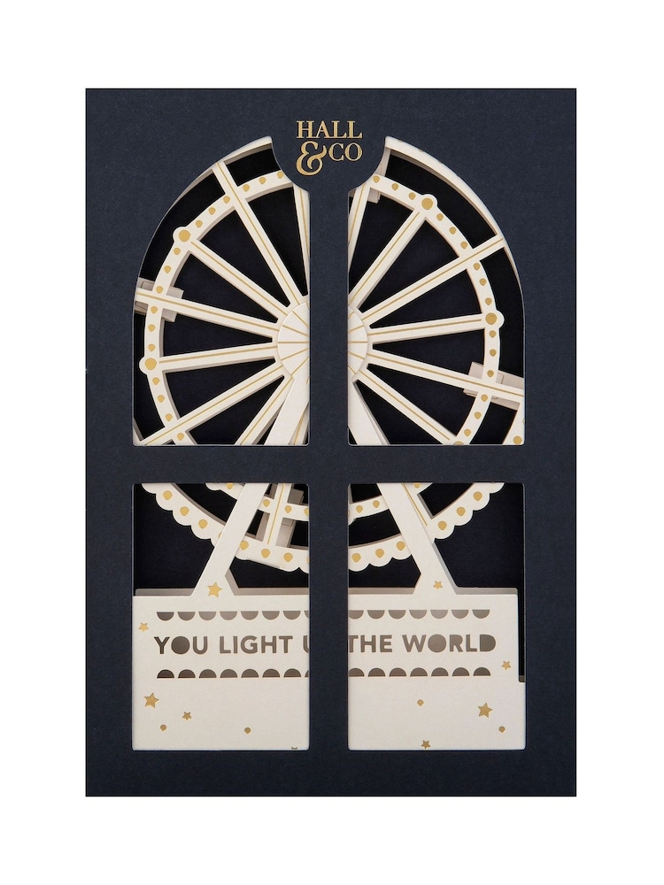 Hallmark White Gold Premium 3D Ferris Wheel Card - Paper Fables - Image 6 of 6