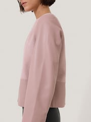 Jigsaw Pink Nakoa Leather Mix Jacket - Image 2 of 6