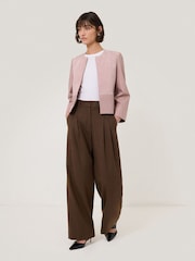 Jigsaw Pink Nakoa Leather Mix Jacket - Image 5 of 6