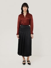 Jigsaw Red Silk Satin Blend Shirt - Image 5 of 6