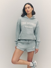 True Religion Heather Grey Boyfriend Patched Hoodie - Image 1 of 5