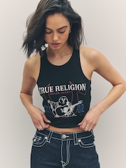 True Religion Jet Black Buddha Goddess Tank - Image 1 of 6