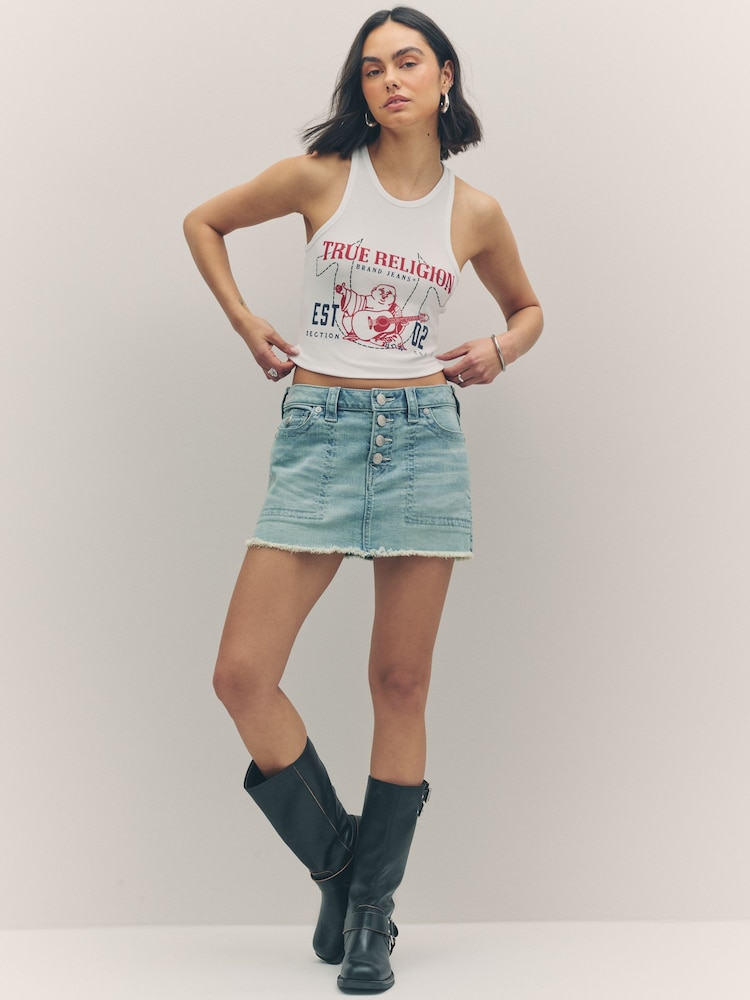 True Religion Misty Ocean Sadie Mini Skirt - Image 1 of 6