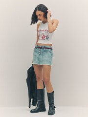 True Religion Misty Ocean Sadie Mini Skirt - Image 3 of 6