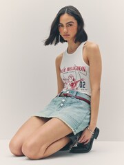 True Religion Misty Ocean Sadie Mini Skirt - Image 4 of 6