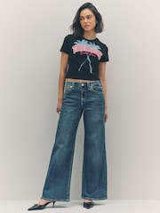 True Religion Jet Black Palm Tree Baby T-Shirt - Image 2 of 6