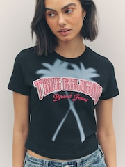 True Religion Jet Black Palm Tree Baby T-Shirt - Image 6 of 6