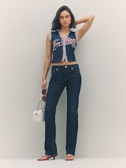 True Religion Indigo Upgrade Billie Mid Rise Straight Jeans - Image 1 of 6
