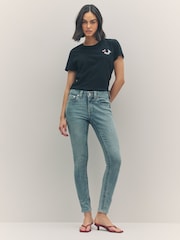 True Religion Peak Spot Jennie Mid Rise Curvy Skinny Jeans - Image 1 of 6