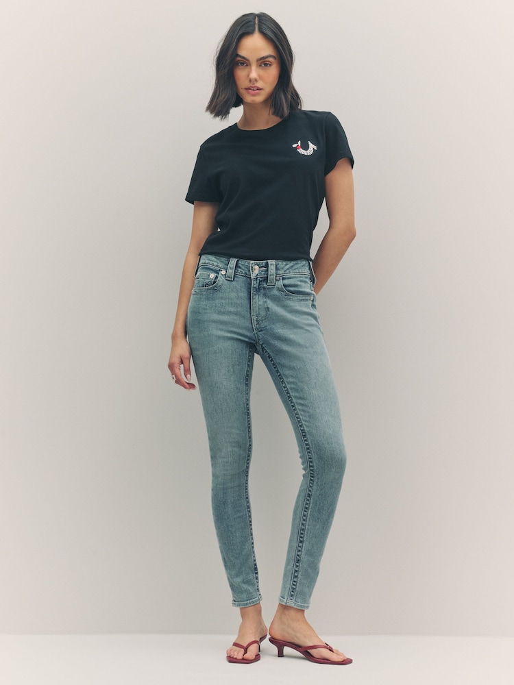 True Religion Peak Spot Jennie Mid Rise Curvy Skinny Jeans - Image 1 of 6